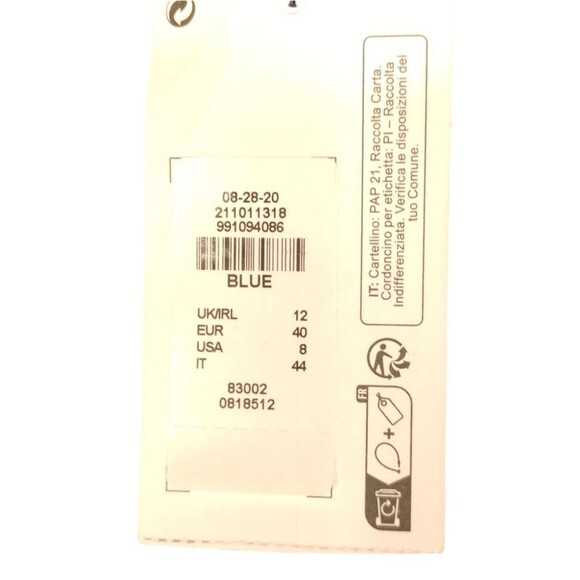 Primark Dress with Flutter Sleeves Blue Green Size 8 NWT - Picture 4 of 16